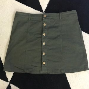 Olive Green Mini Skirt Size L